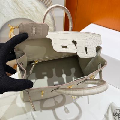 wholesale quality hermes birkin 25 beton matte alligator and togo touch